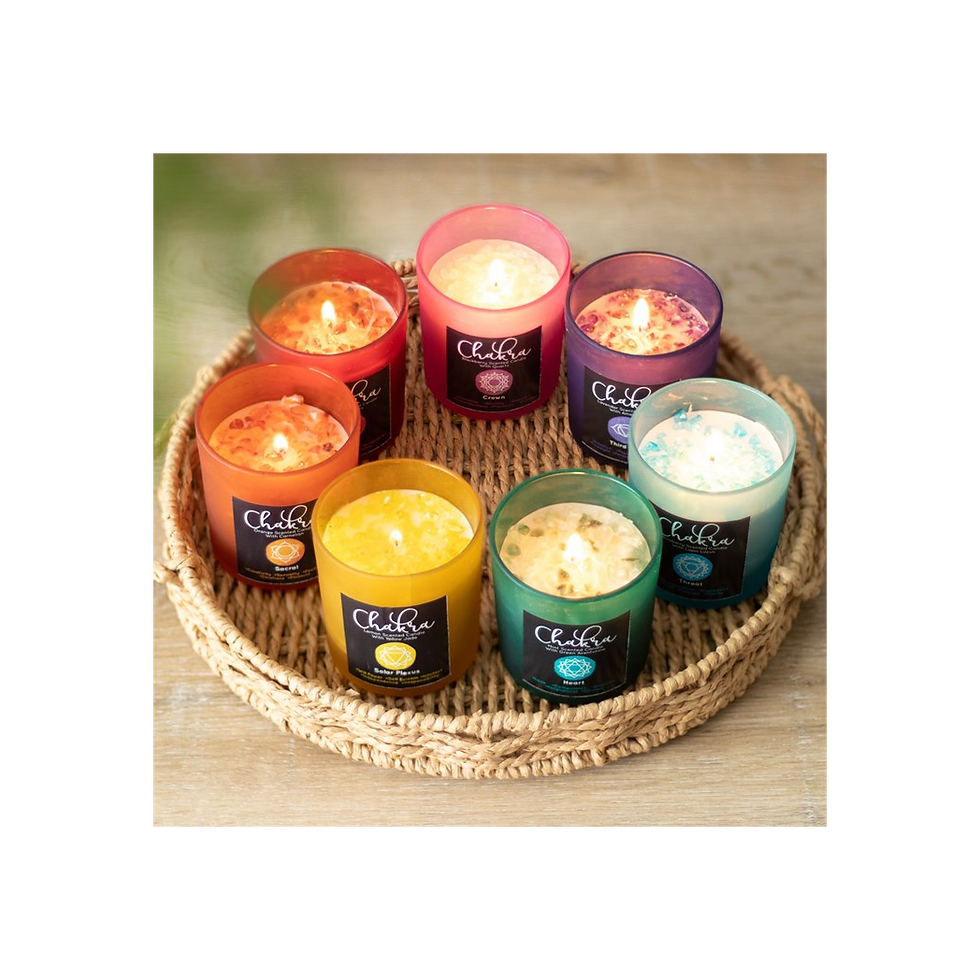 Thumbnail: Heart Chakra Mint Crystal Chip Candle