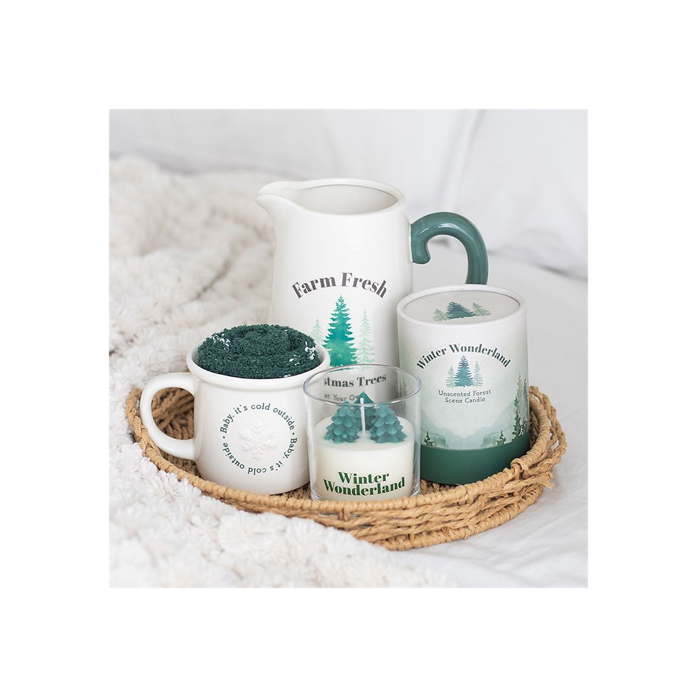 Winter Wonderland Candle with Tree Scene