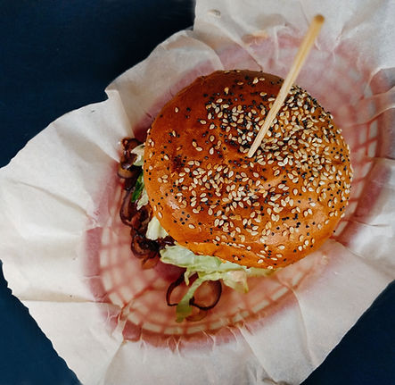 Draufsicht auf Hamburger