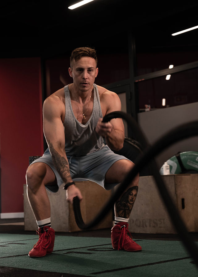 Working out in the gym