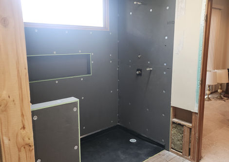 Walk-in Shower Before Tile