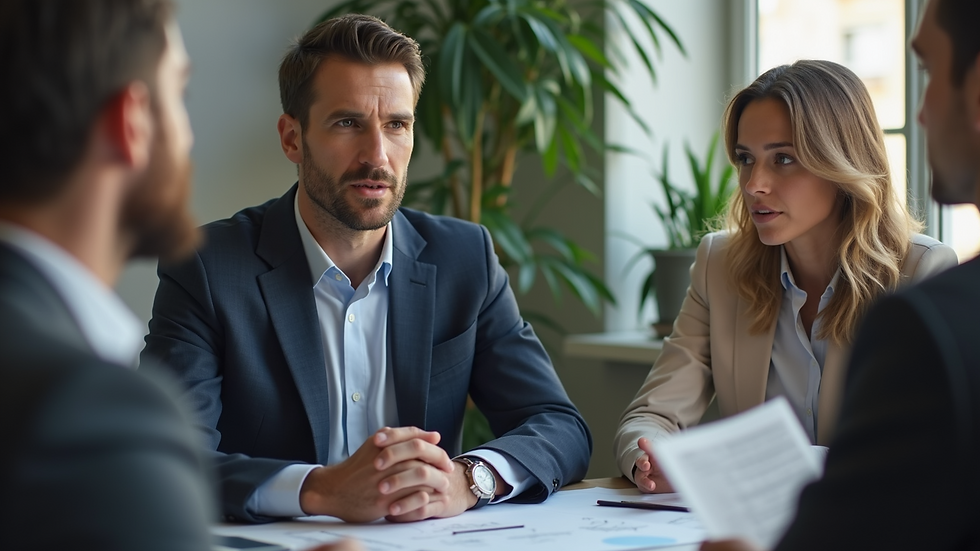 Close-up view of a coaching session with a leader and coach discussing strategies