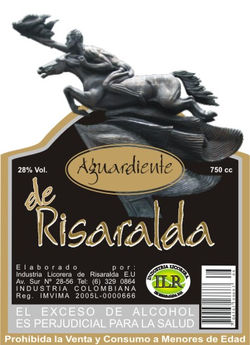 Etiqueta Aguardiente Risaralda