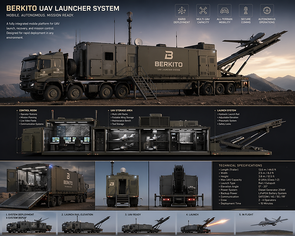 Berkito Mobile Multi Drone UAV Trailer Trucks and Launcher