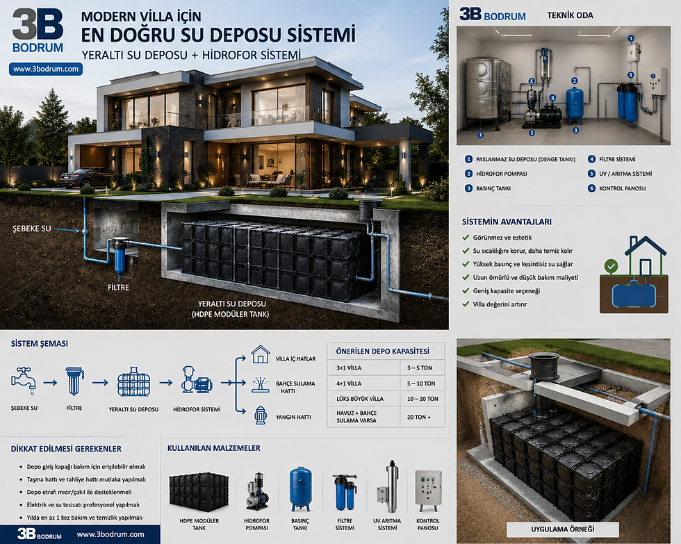 3B Mühendislik Villa Su Tankı Deposu Tesisatı