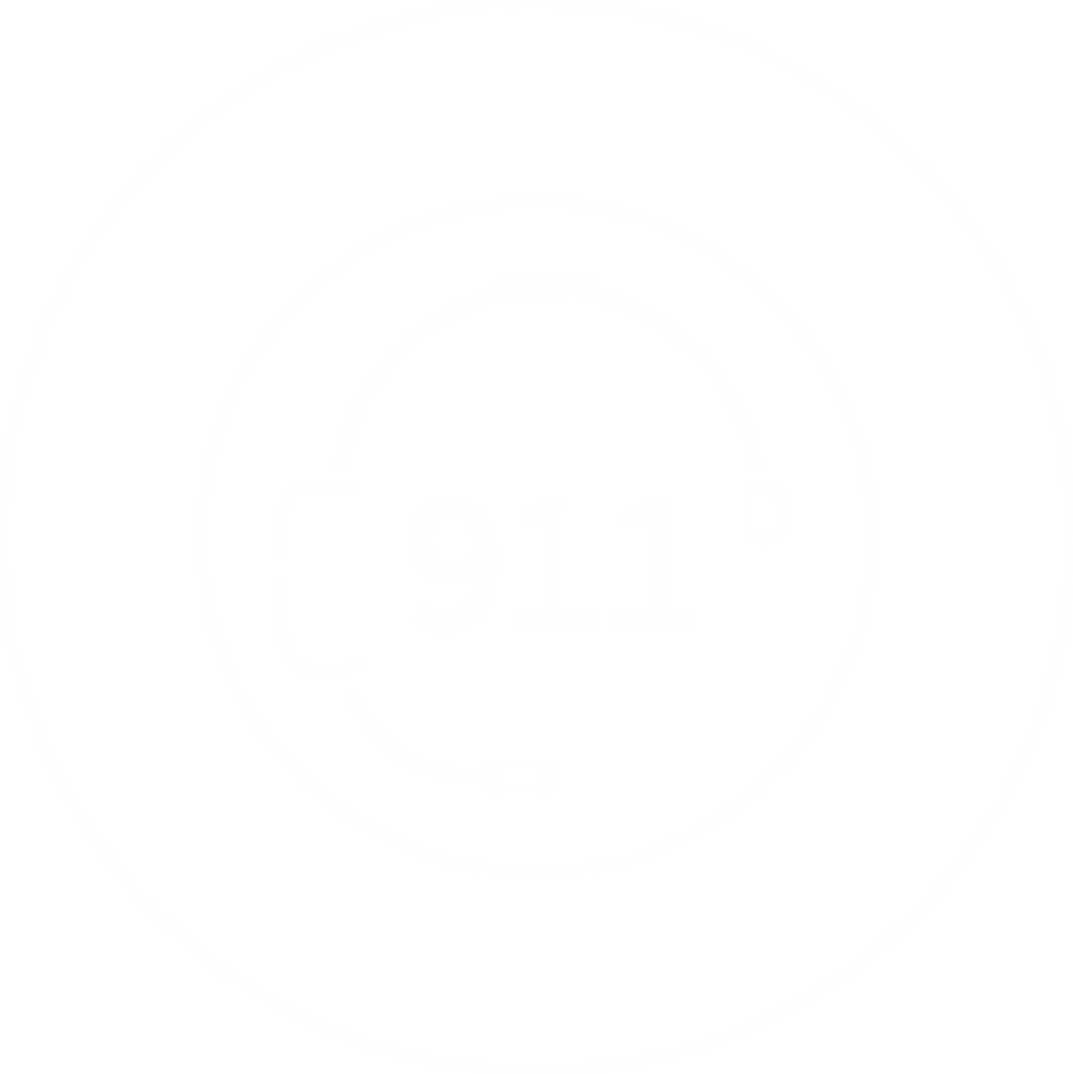 white circle logo of a 911 headset