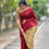 Thumbnail: Maroon - Handloom cotton saree 