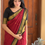 Thumbnail: Kalyani cotton saree - red & black 