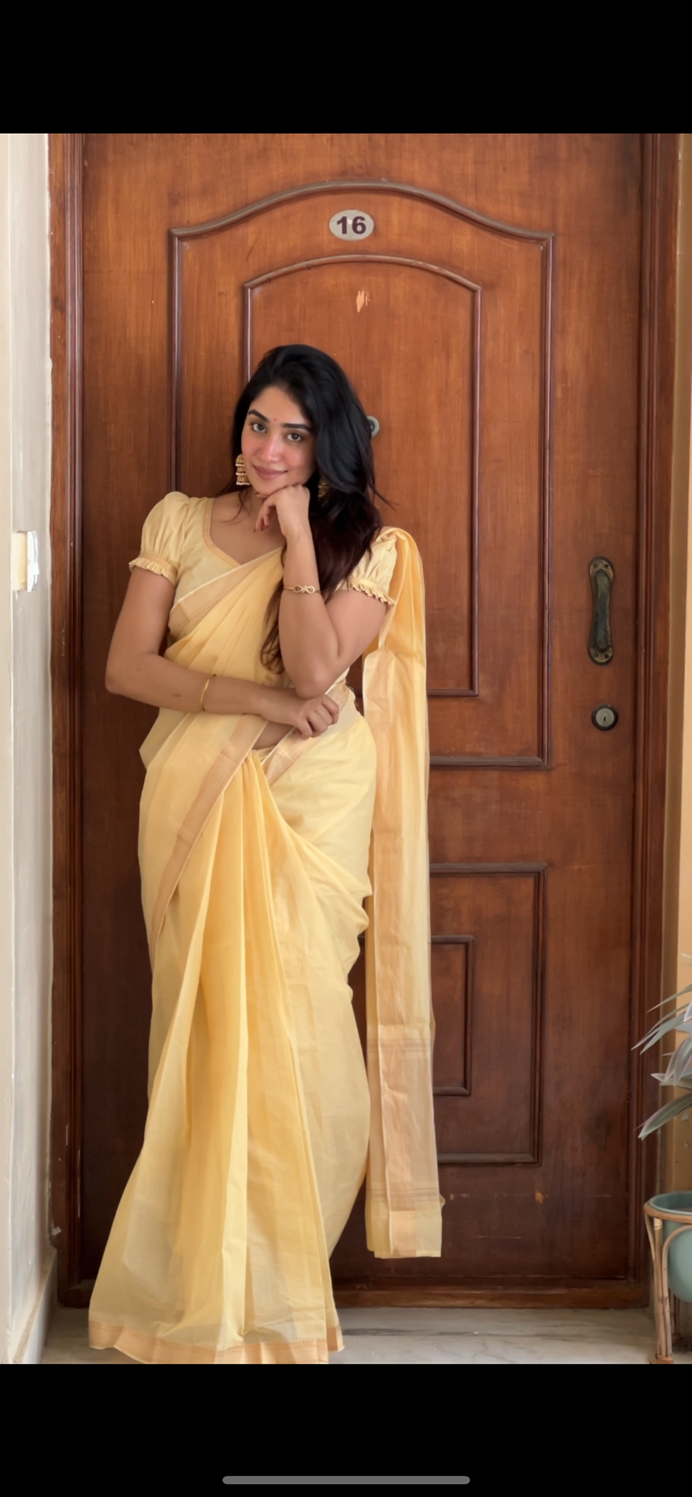 Thumbnail: Mangalagiri saree - Sandal   