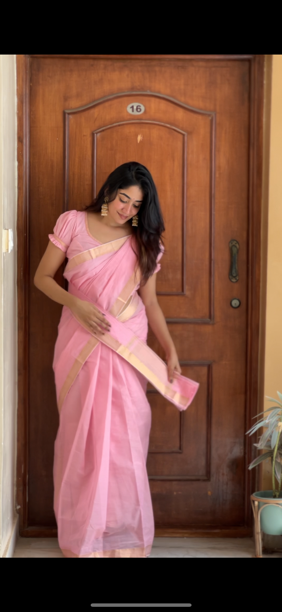Thumbnail: Mangalagiri saree - baby pink   