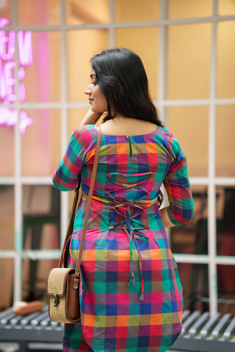 Thumbnail: Madras kattam - Peacock blue ( Co-ords)