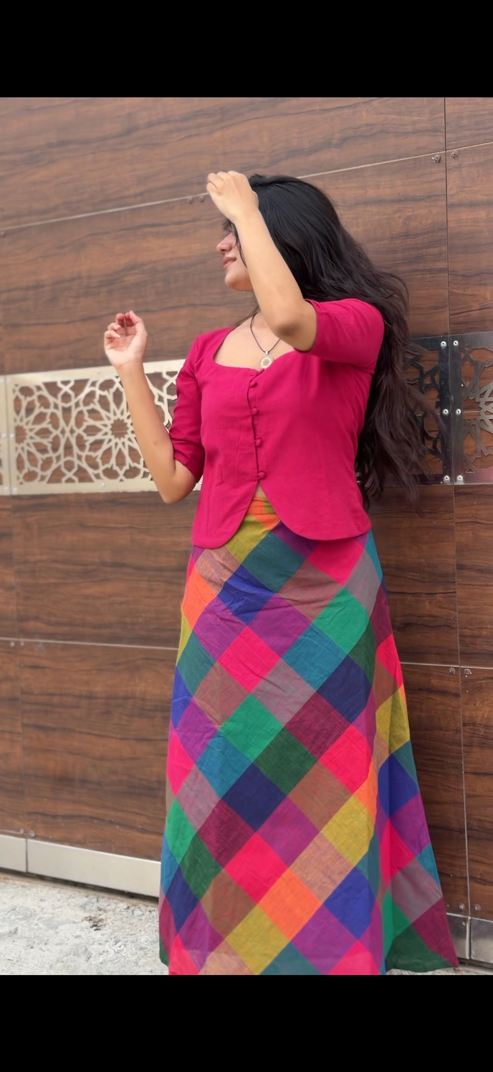 Thumbnail: Poovizhi - Madras kattam ( Skirt & top) 