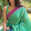 Thumbnail: Kanchi cotton saree - Aqua (p)