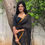 Thumbnail: Kanchi cotton saree - Black & gold ( mustard border )