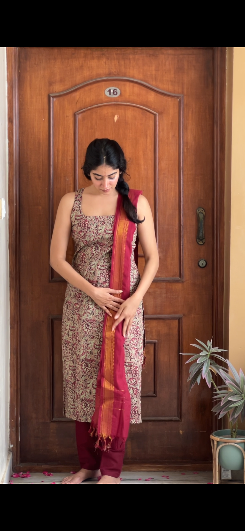 Thumbnail: Cotton salwar set - kalamkari pink