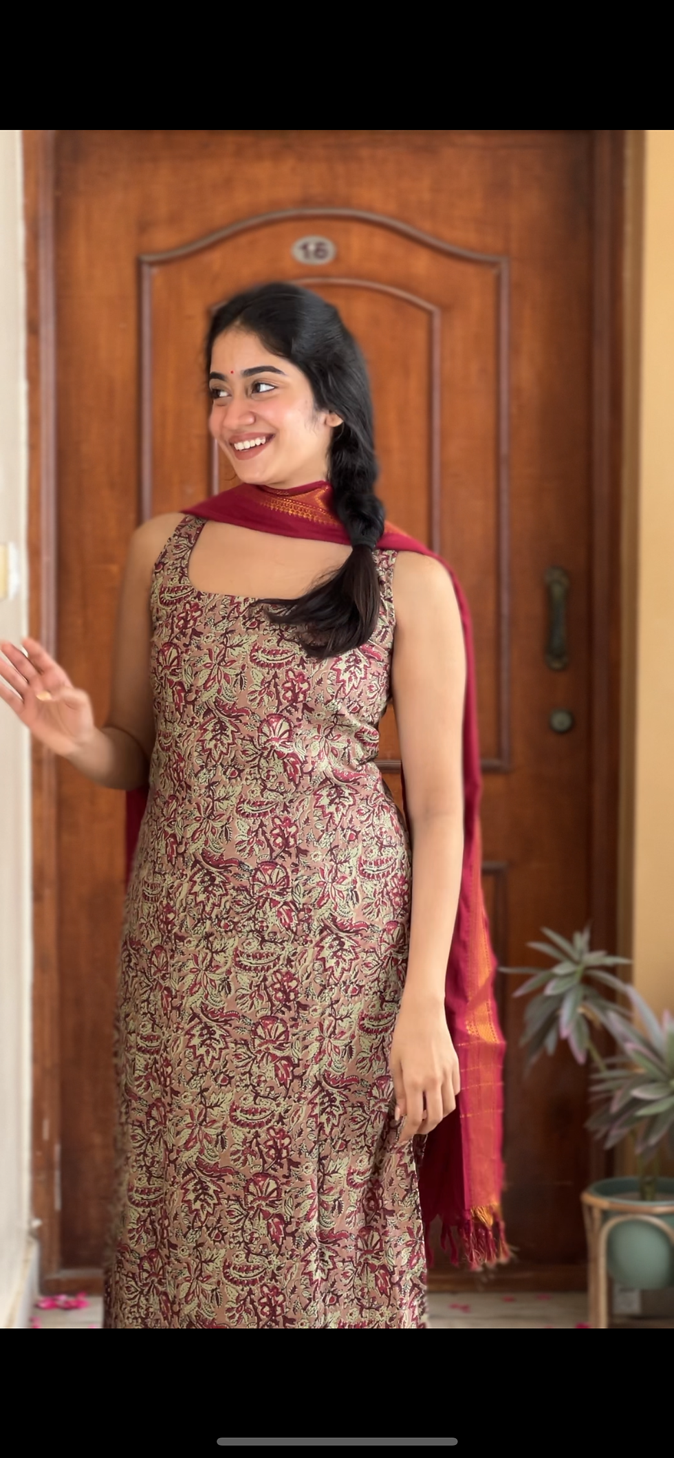 Thumbnail: Cotton salwar set - kalamkari pink