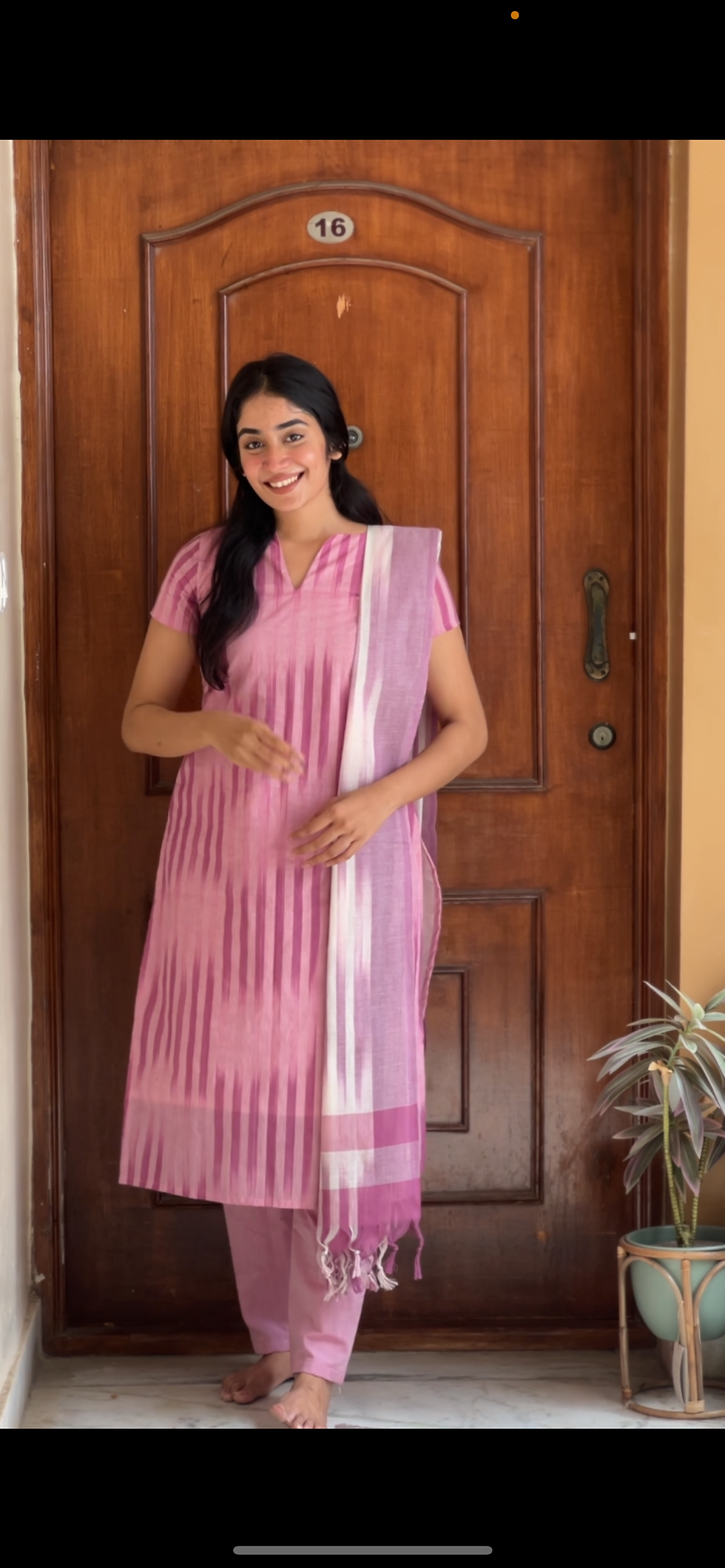 Thumbnail: Ikat salwar set - light purple 