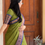 Thumbnail: Kanchi cotton saree - leaf green with blue 