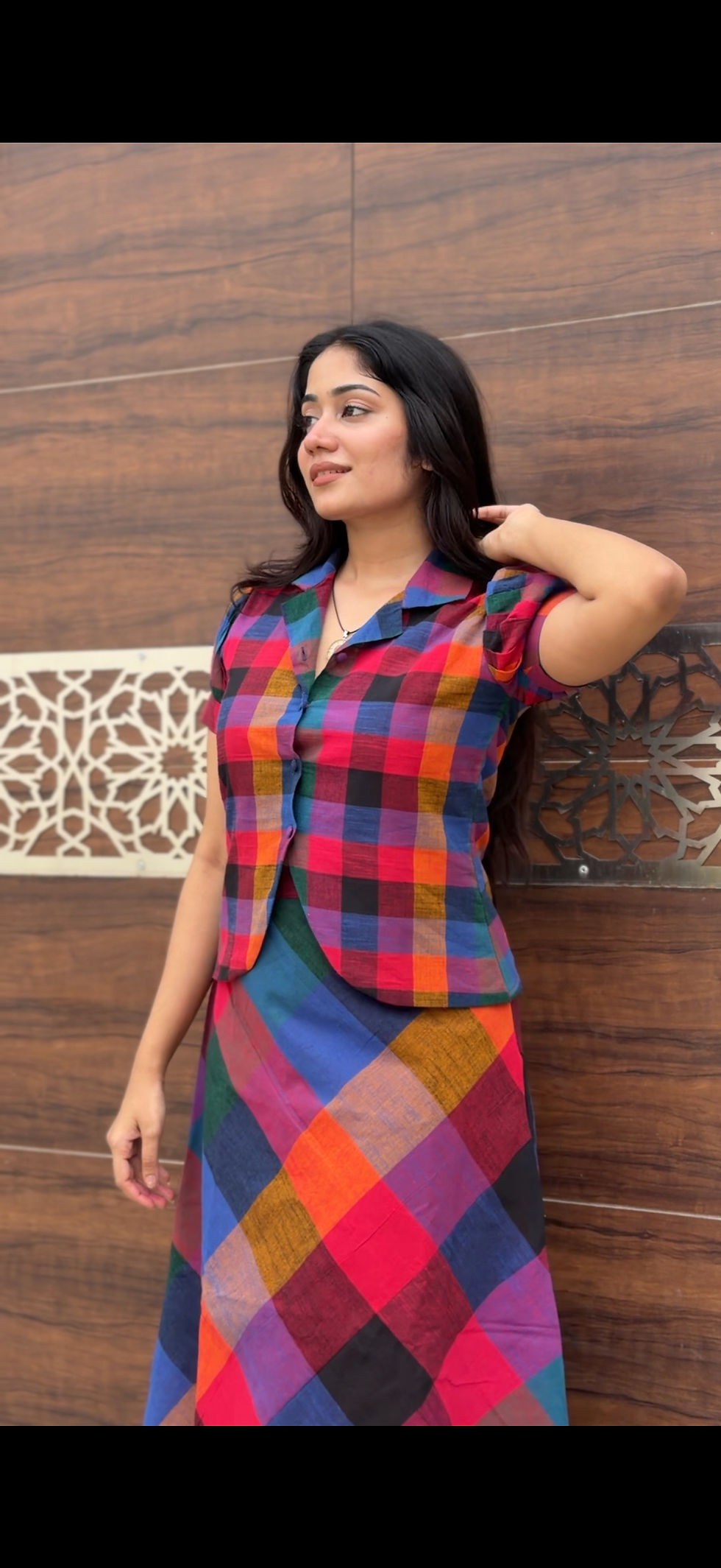 Thumbnail: Poovizhi - Madras kattam ( Skirt & top) 