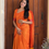 Thumbnail: Handloom cotton saree - coral ( zari border )