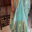 Thumbnail: Semi tissue silk cotton saree - aqua blue & greenish gold 