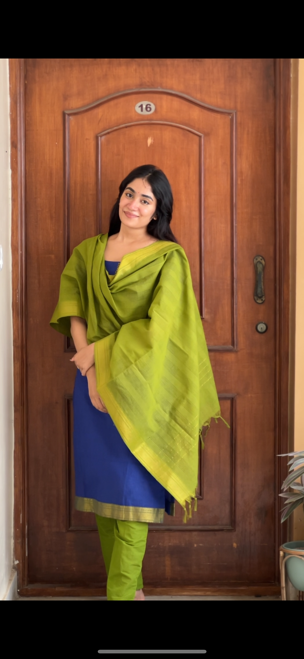 Thumbnail: Mangalagiri Salwar set - Bright blue 