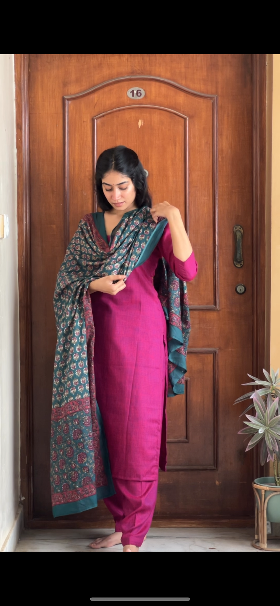 Thumbnail: Cotton salwar set - Majanta ( dual shade ) 