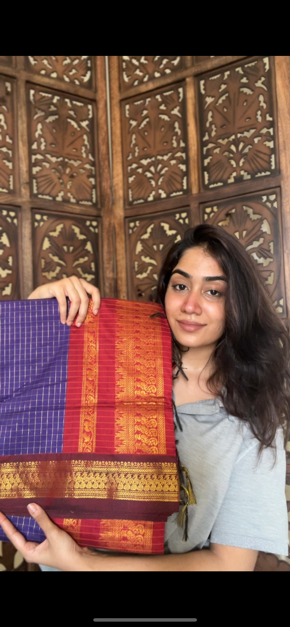 Thumbnail: Kattam Kalyani cotton saree - 