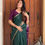 Thumbnail: Maheshwari cotton saree - Bottle green & purple 
