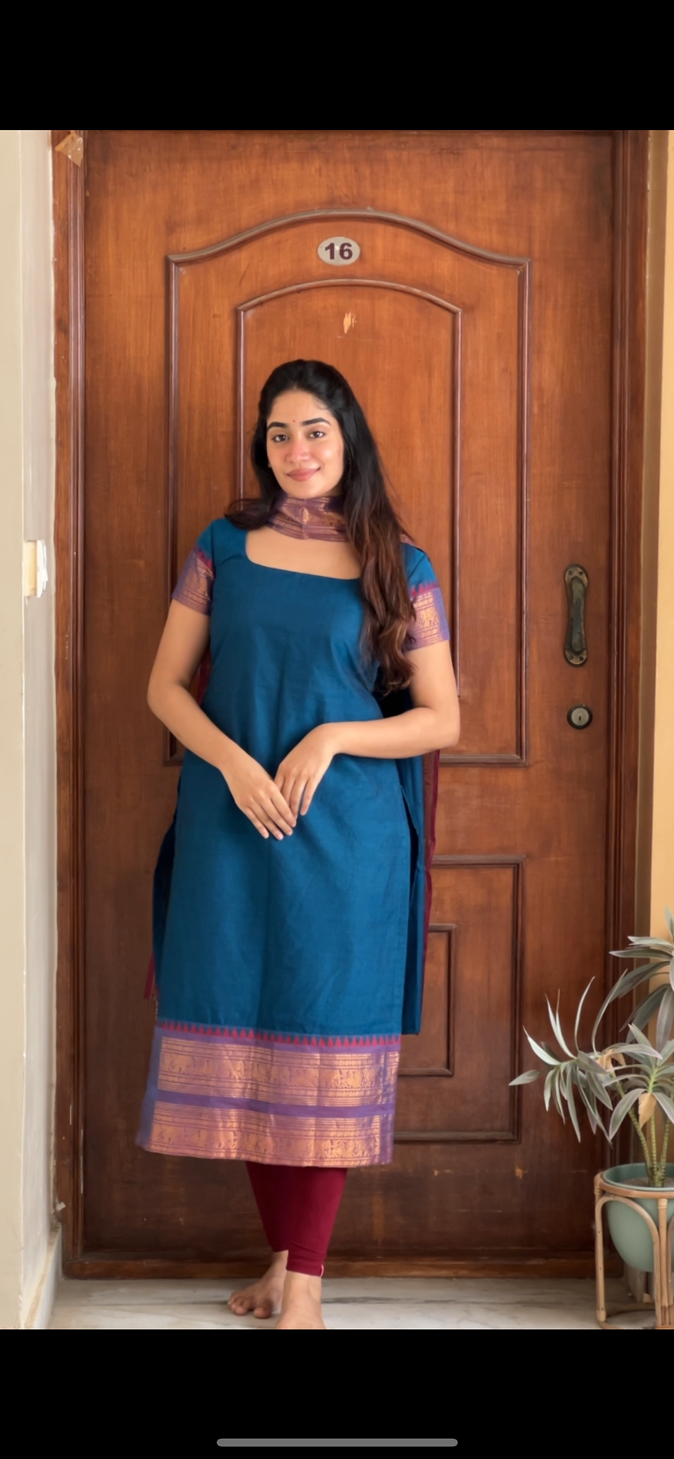 Thumbnail: Kanchi cotton kurti - Turquoise blue 