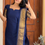 Thumbnail: Unstitched - ink blue Kanchi kurti & dupatta 
