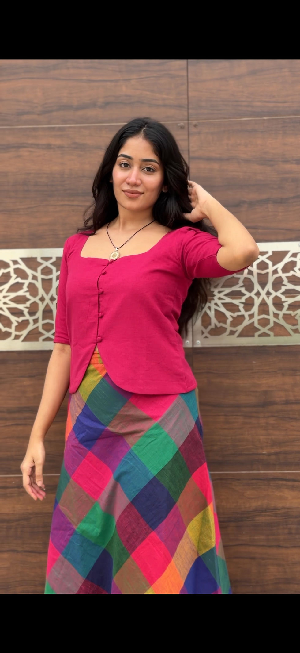 Thumbnail: Poovizhi - Madras kattam ( Skirt & top) 