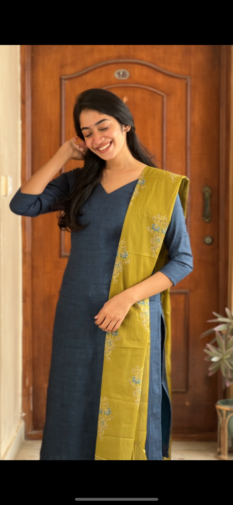 Thumbnail: Cotton salwar set - navy blue ( dual shade )