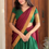 Thumbnail: Half saree - Dark green & maroon   