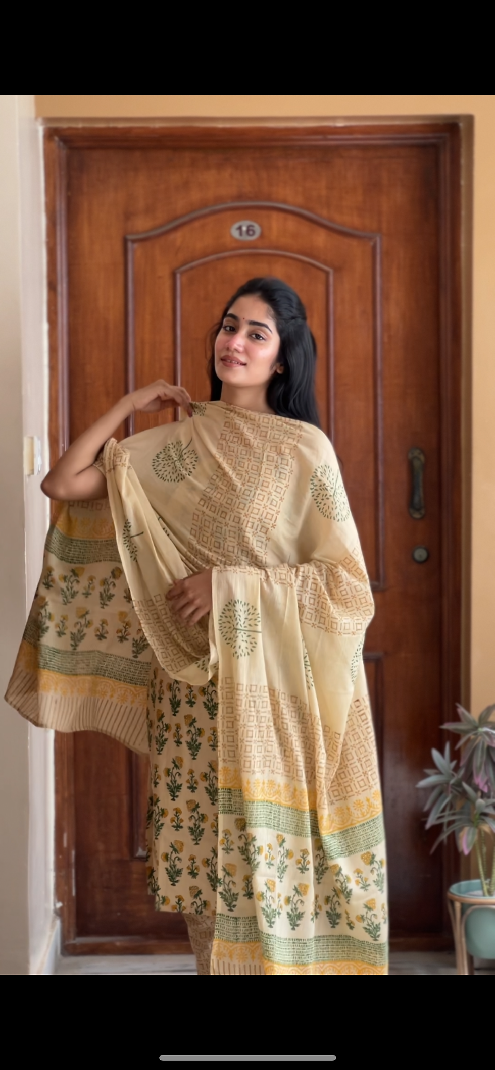 Thumbnail: Sandal cotton handblock printed salwar set 