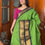 Thumbnail: Kanchi cotton saree - Leaf green & ink blue  