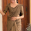 Thumbnail: Handloom cotton saree - light brown ( zari border )