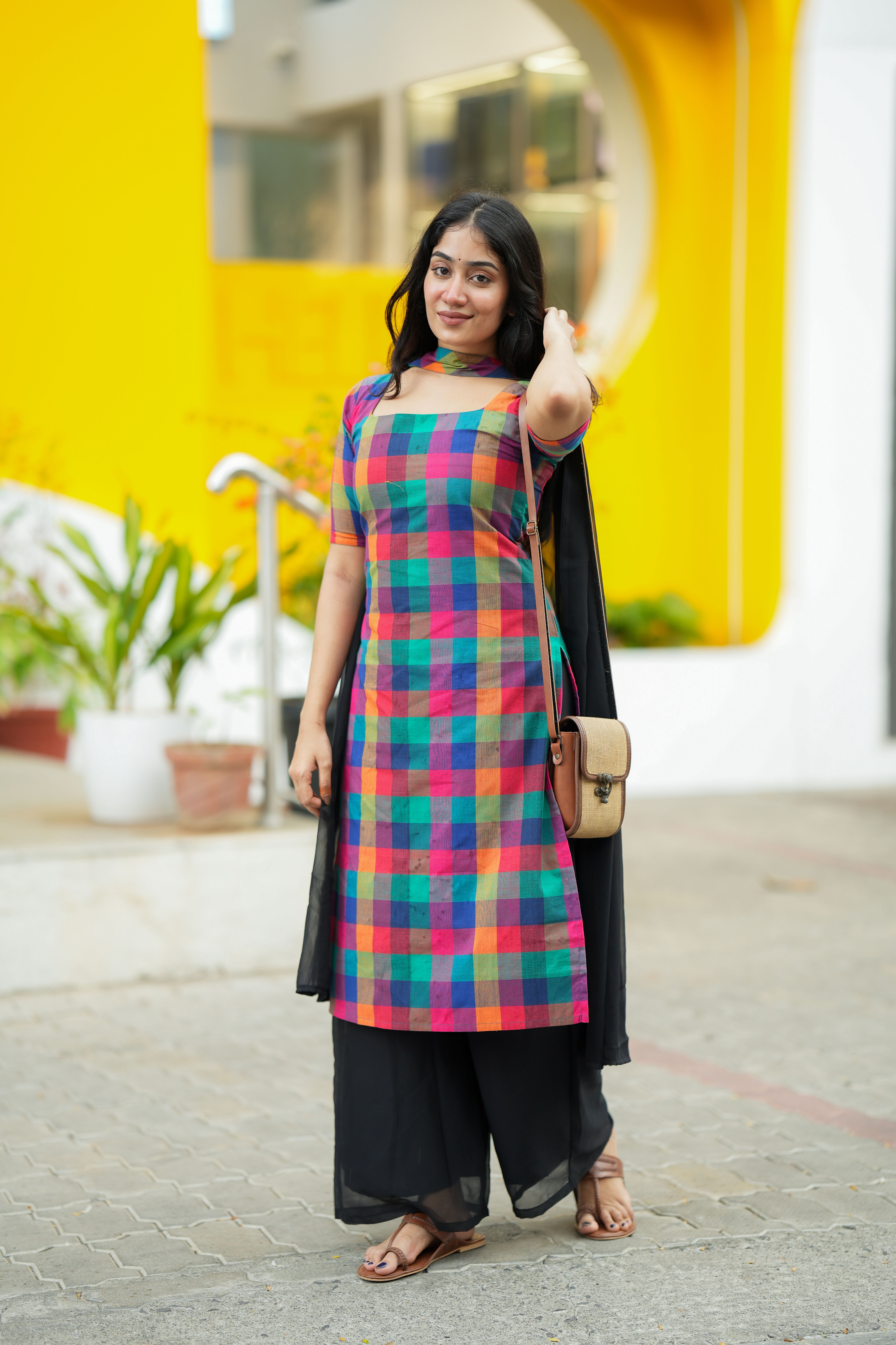 Madras kattam - Desi (Peacock blue)