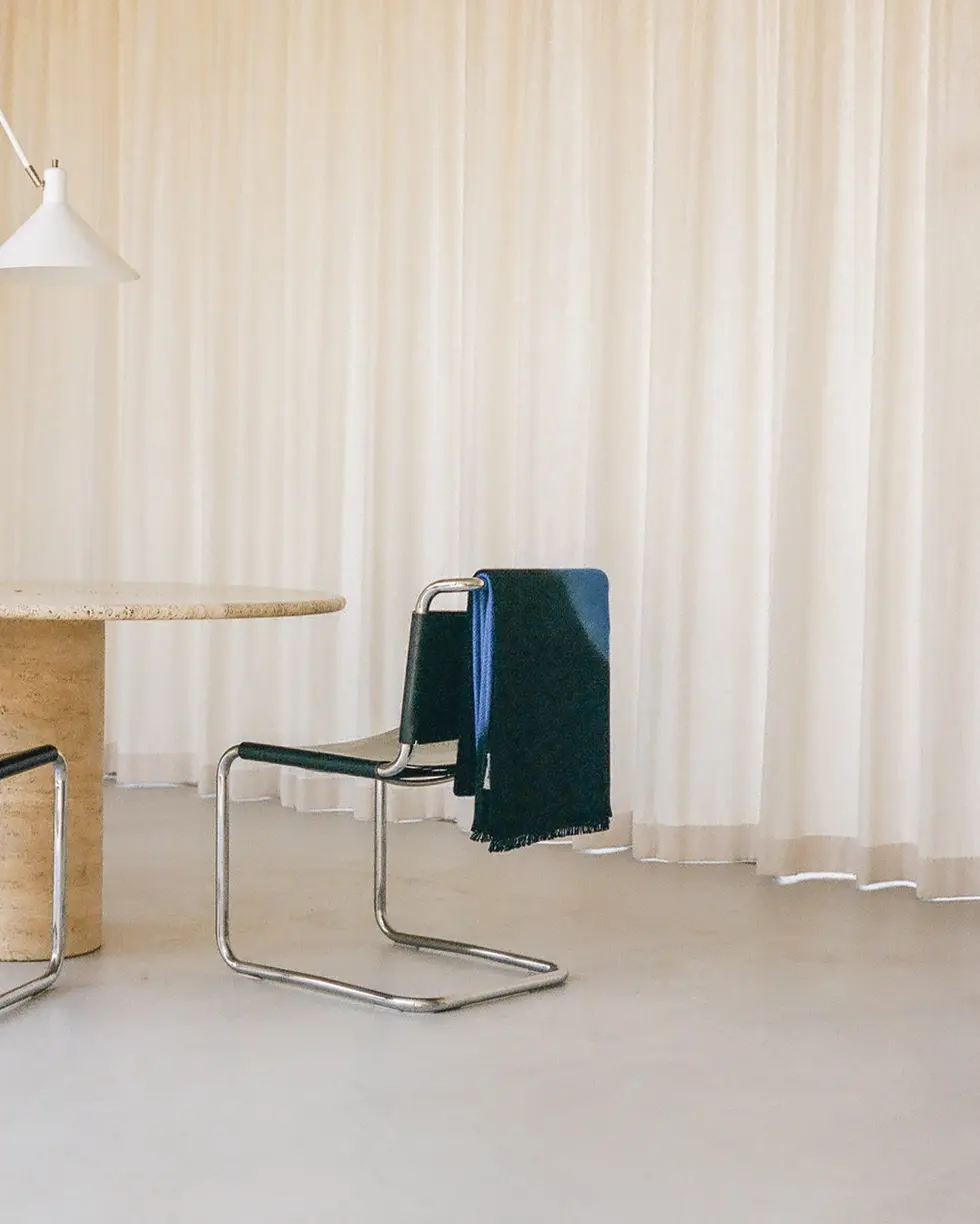 Blanket Black and Cobalt at Pieter Peulen House