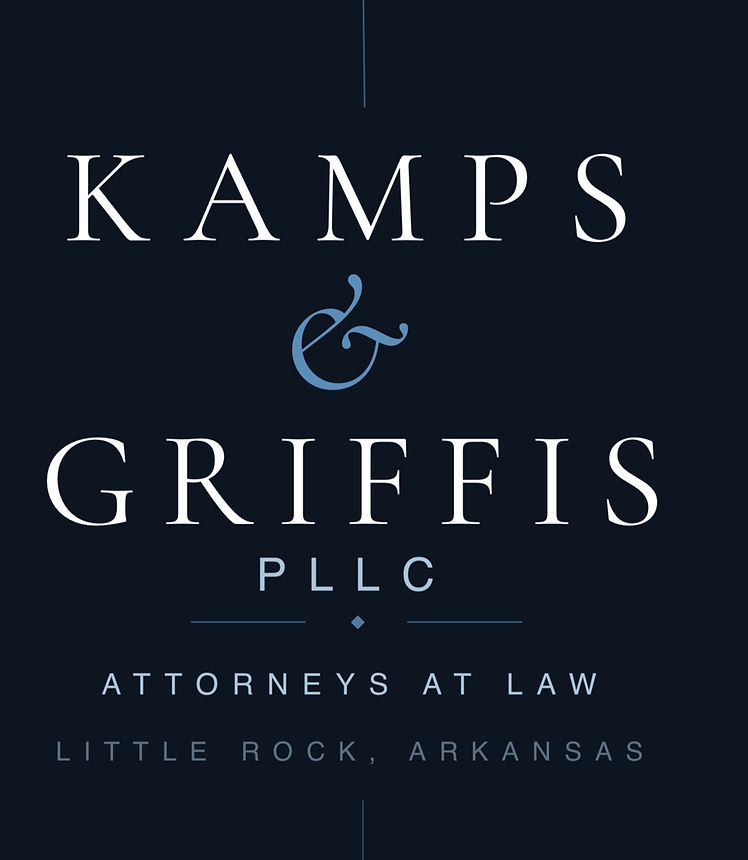 Logo for the law firm of Kamps & Griffis, PLLC