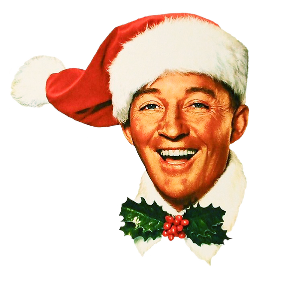 Bing Crosby in a santa hat