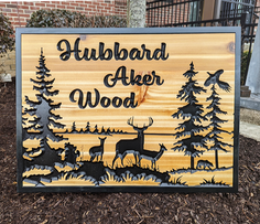 Deep engraved and painted Cedar sign, custom designed for a customer.