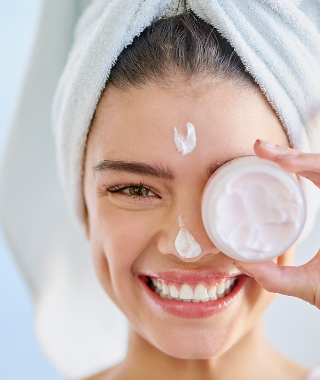 Woman with Face Cream