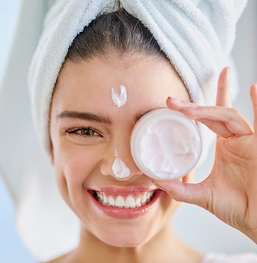 Woman with Face Cream