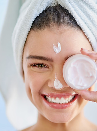 Woman with Face Cream