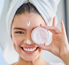 Woman with Face Cream