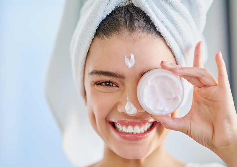 Woman with Face Cream
