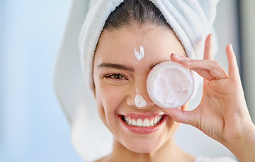 Woman with Face Cream