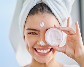 Woman with Face Cream