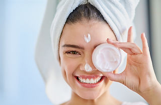 Woman with Face Cream